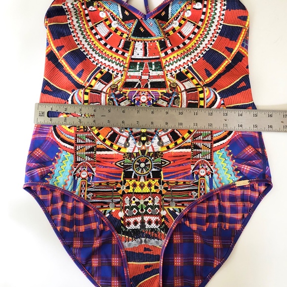 Bergdorf Goodman Camilla, Rainbow Warrior Print Reversable Swimsuit / Size M-L - Picture 8 of 11